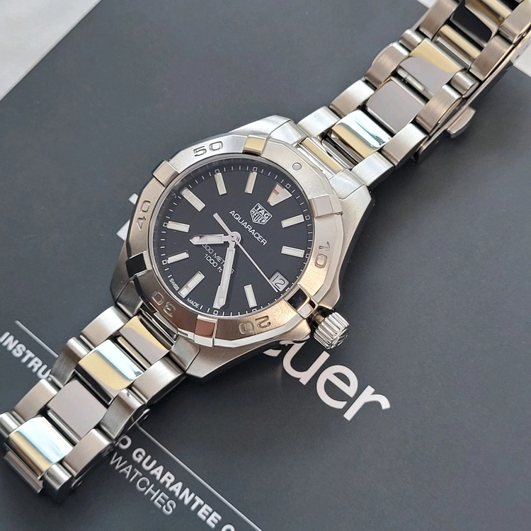 태그호이어 아쿠아레이서 스틸 블랙 여성 시계 32mm 이미지