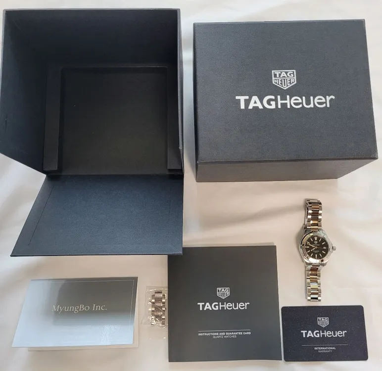태그호이어 아쿠아레이서 스틸 블랙 여성 시계 32mm 이미지