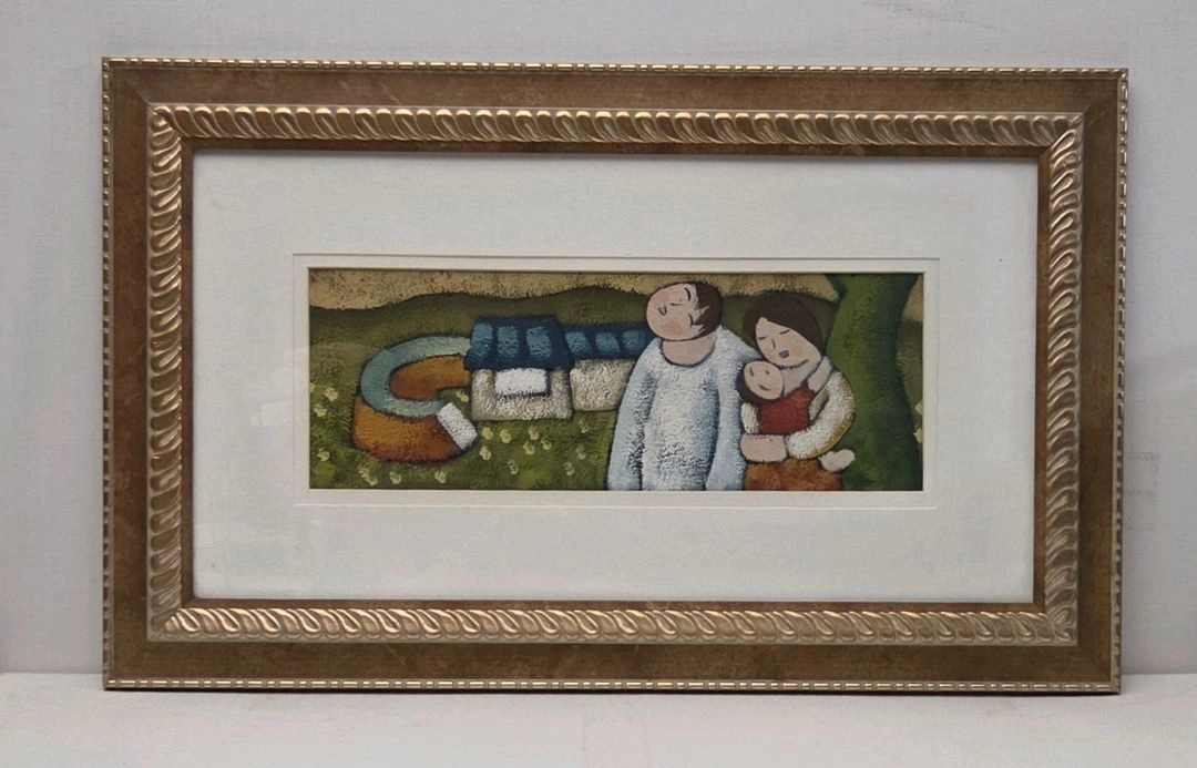 따뜻한 가족 유화 그림 액자 이미지