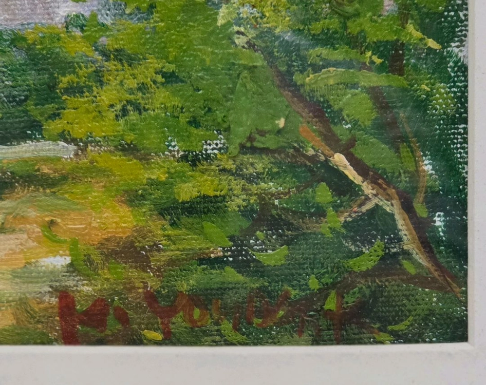 유화 풍경화 산 그림 액자 이미지