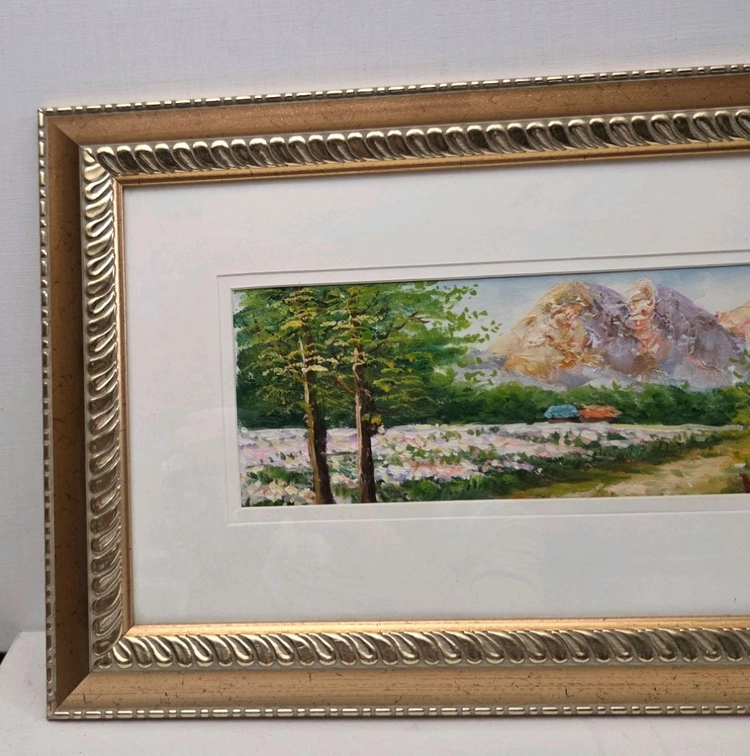 유화 풍경화 산 그림 액자 이미지