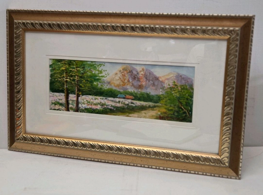 유화 풍경화 산 그림 액자 이미지