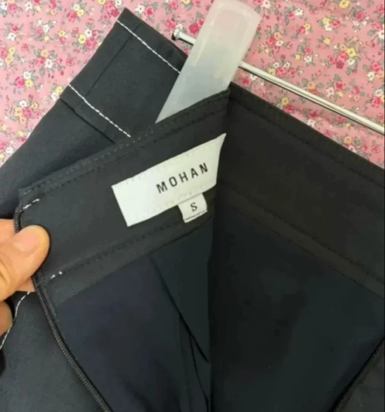 모한 스티치스커트 네이비 S 이미지