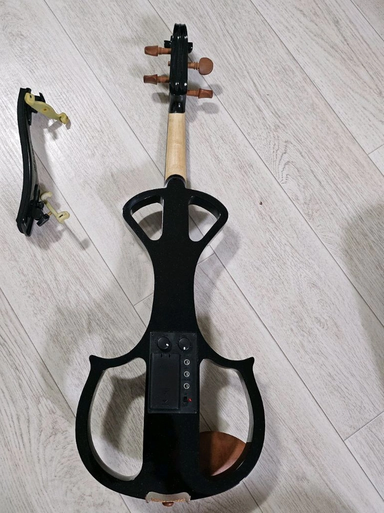 블랙 전자 바이올린 (케이스, 활, 이어폰 포함) 이미지