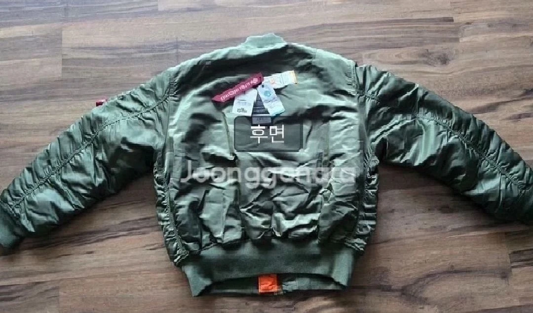 알파인더스트리 [ 한정판 ] MA-1 레귤러 스쿼드론 항공점퍼 Sage Green 블루종 (XL / 110) 이미지