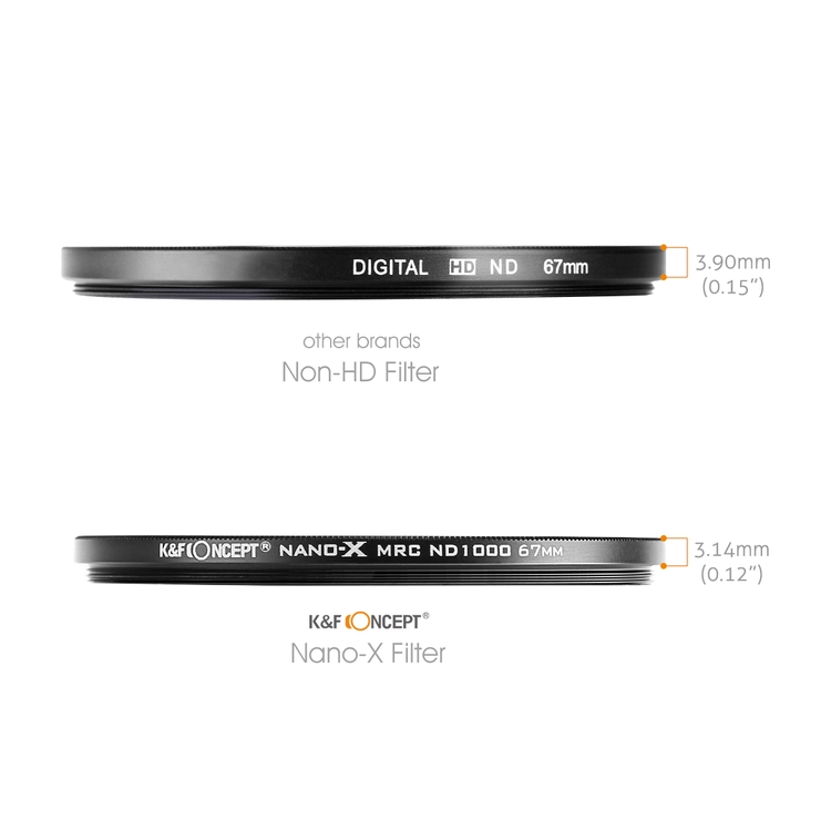 K&F Concept NANO-X 슬림 ND1000 필터 AGC Glass (새상품) (49mm-95mm) 이미지