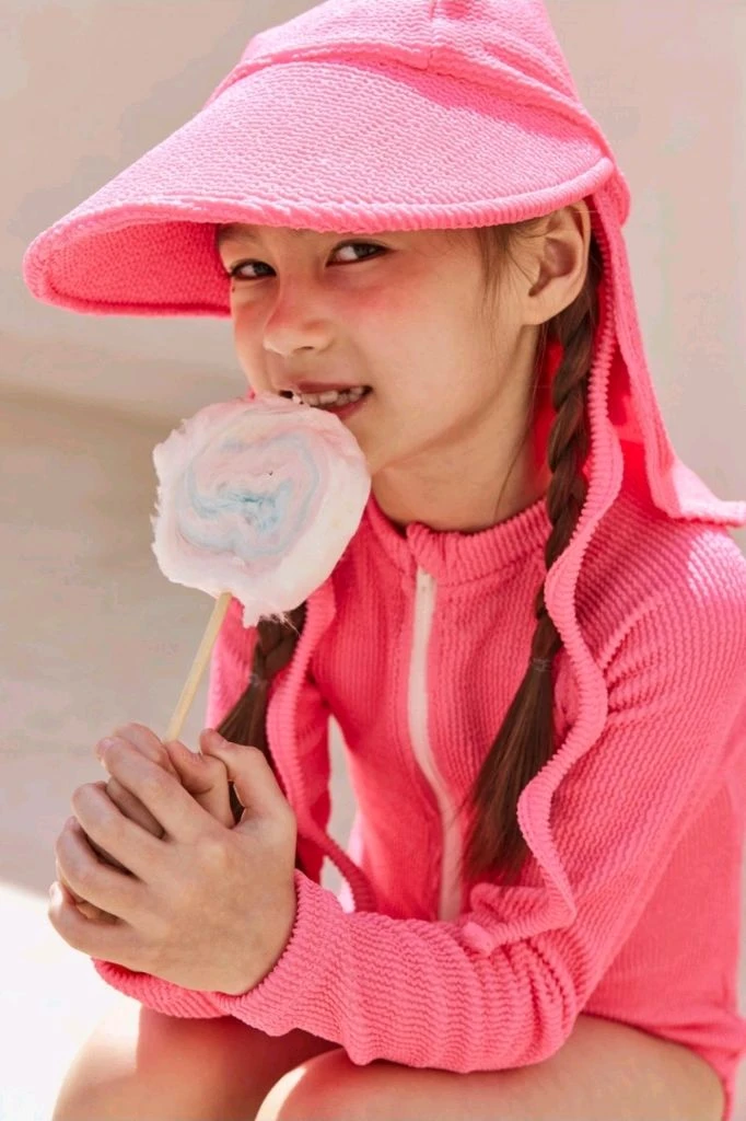 핫핑크 수영복 11-12y모자세트 이미지