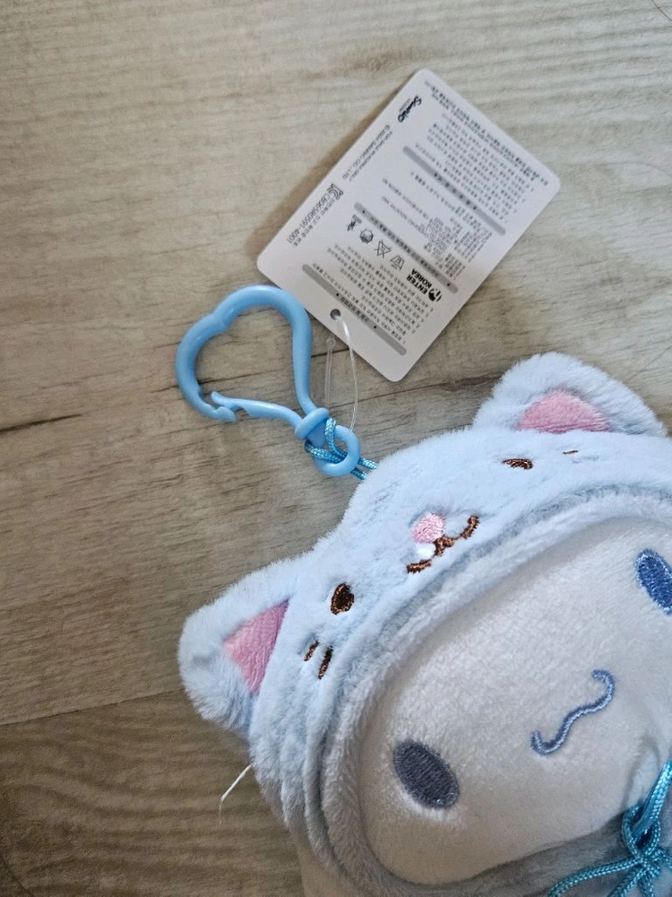 산리오 고양이 후드 인형 키링 일괄 (키티, 마이멜로디, 포차코, 쿠로미, 시나모롤) 이미지