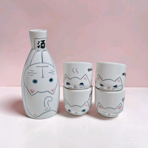 부뚜막고양이 핸드메이드 도자기 술병 술잔 5P 세트 이미지