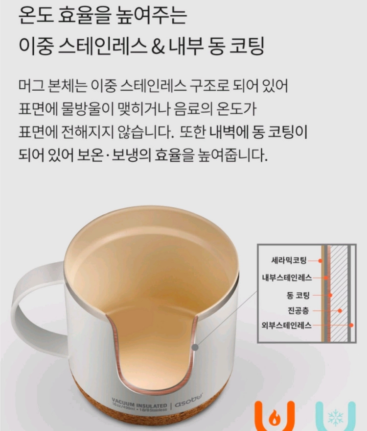 [미개봉 새상품] (세라믹 코팅) 아소부 인피니트 머그컵 (우드) 이미지