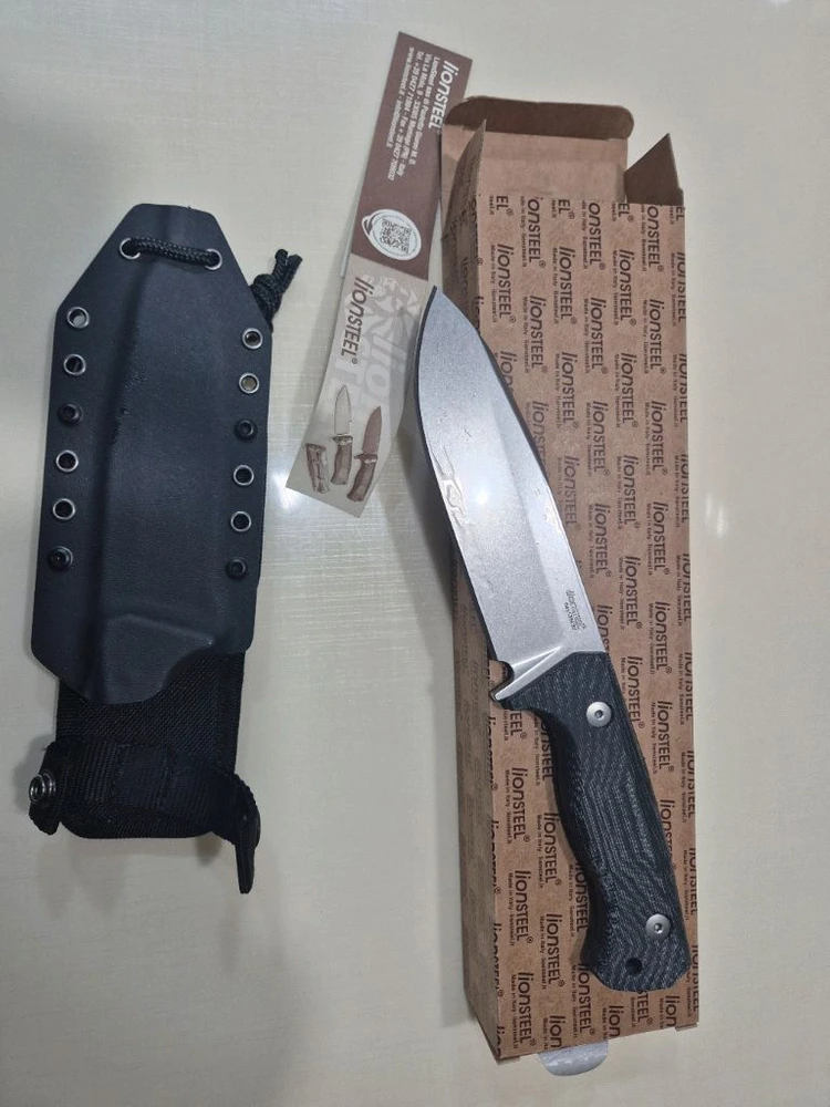 라이언 스틸 T6 블랙 캔버스 서바이벌 아웃도어 캠핑 나이프 이미지