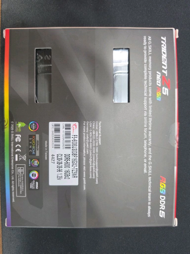 지스킬 RGB DDR5 6000 cl30 (16GBx2) 이미지