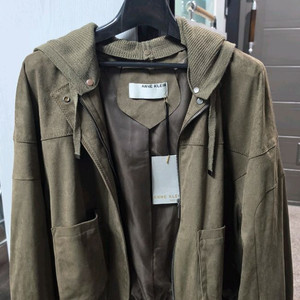 앤클라인(Anne Klein)카키색 스웨이드 후드 자켓 66 (새제품) 이미지