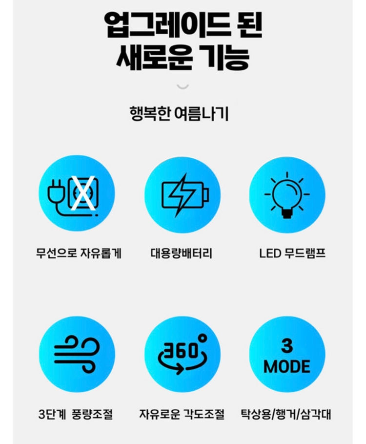 2in1 길이조절 삼각대 무선 선풍기 타프팬 UB-FAN21 이미지