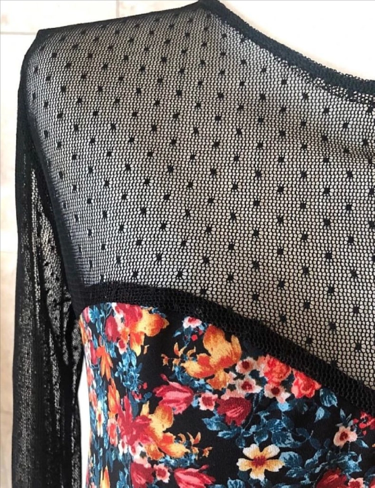 ZARA 새제품 꽃프린팅 블랙 레이스 씨드루 원피스 S사이즈 이미지