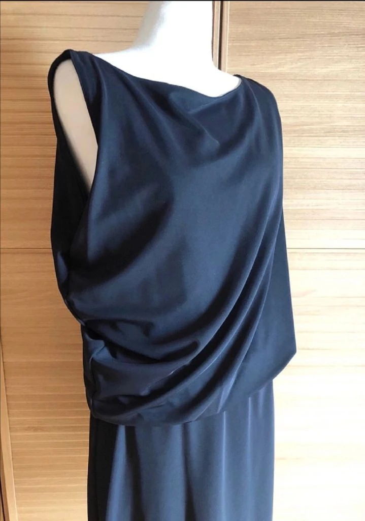 ZARA Collection Evening 네이비 드레이핑 원피스 M 새제품 이미지