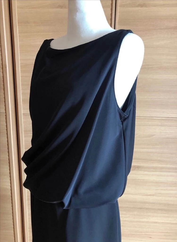 ZARA Collection Evening 네이비 드레이핑 원피스 M 새제품 이미지