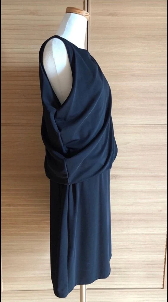 ZARA Collection Evening 네이비 드레이핑 원피스 M 새제품 이미지