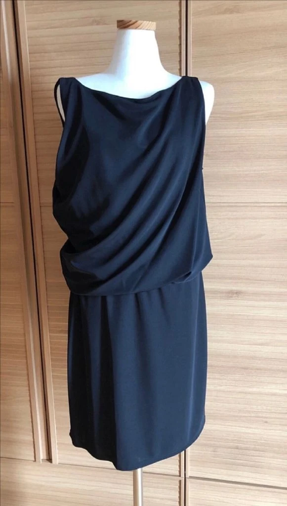 ZARA Collection Evening 네이비 드레이핑 원피스 M 새제품 이미지