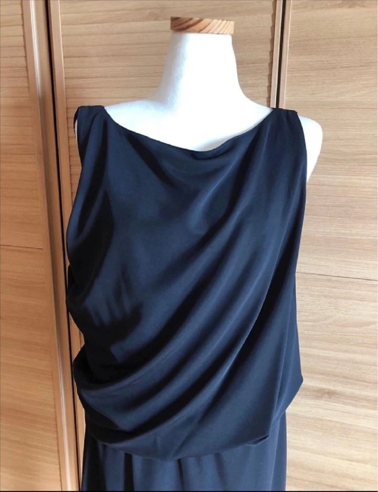 ZARA Collection Evening 네이비 드레이핑 원피스 M 새제품 이미지