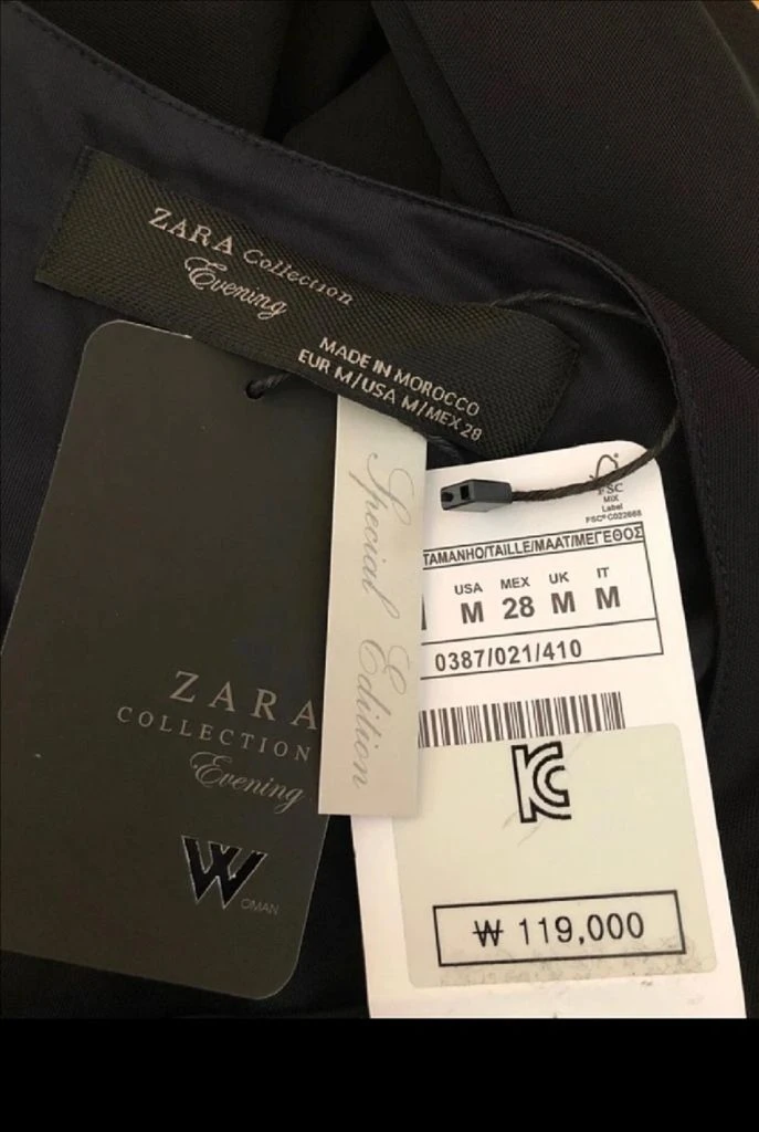 ZARA Collection Evening 네이비 드레이핑 원피스 M 새제품 이미지