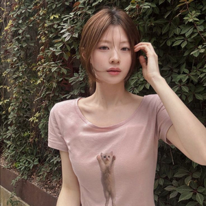 슬로우앤드 제작 미유 원숄더 반팔티셔츠 단종상품/제니오 쉬이즈큐트 더바넷 이미지