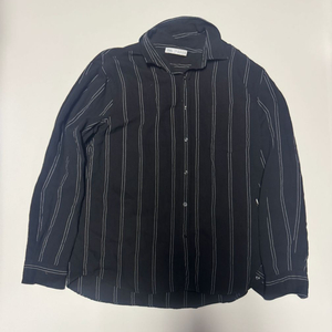 자라 ZARA 비스코스 스트라이프 빈티지 긴팔 셔츠 L ~ XL 블랙 이미지