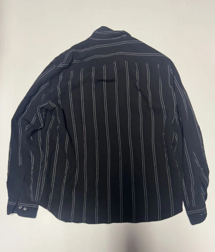 자라 ZARA 비스코스 스트라이프 빈티지 긴팔 셔츠 L ~ XL 블랙 이미지