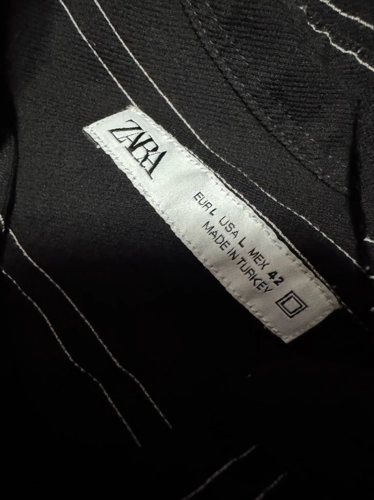 자라 ZARA 비스코스 스트라이프 빈티지 긴팔 셔츠 L ~ XL 블랙 이미지
