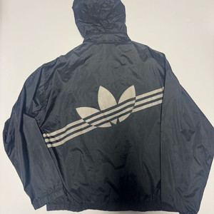 아디다스 커스텀 리메이크 빅 로고 후드 바람막이 L ~ XL 블랙 이미지