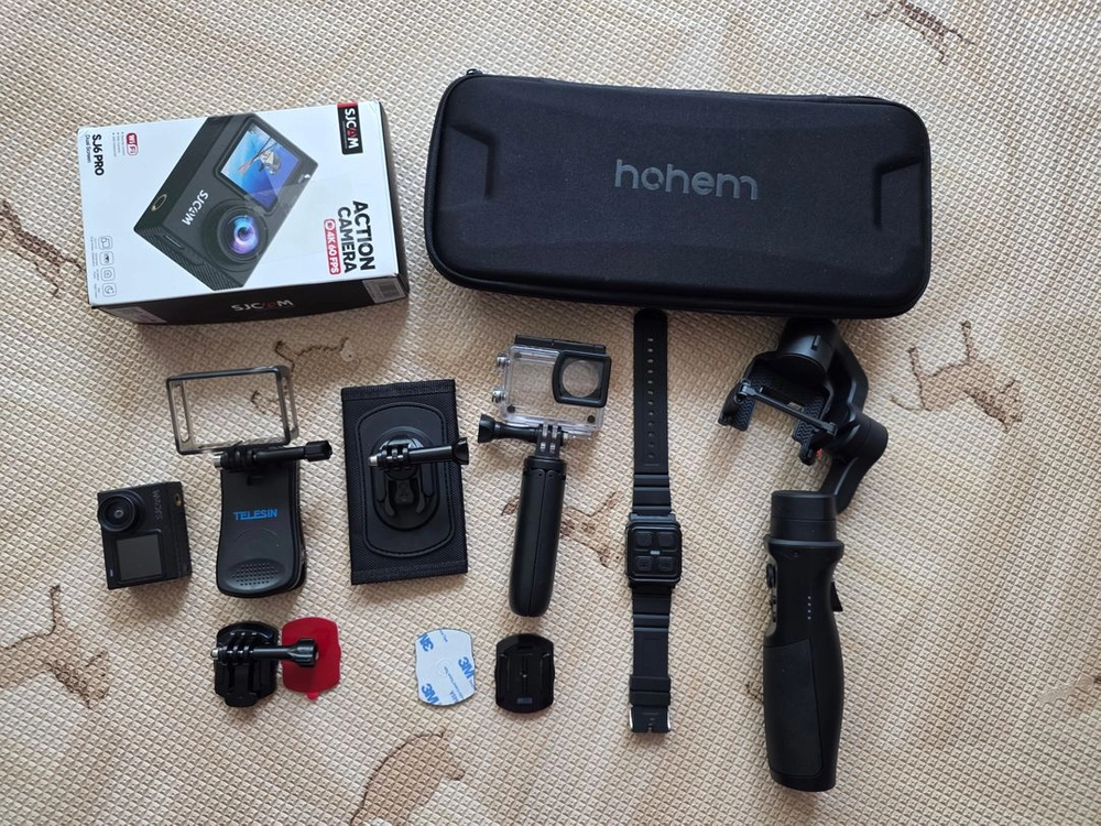 액션캠 세트 SJCAM SJ6 PRO + HOHEM 4PRO 짐벌 + 기타 악세서리 이미지