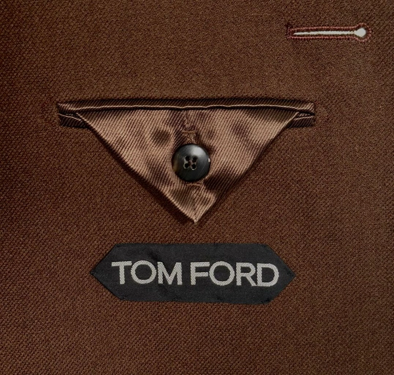 [48] Tomford 톰포드 남성 레더 울 캐시미어 싱글 롱코트 브라운 이미지