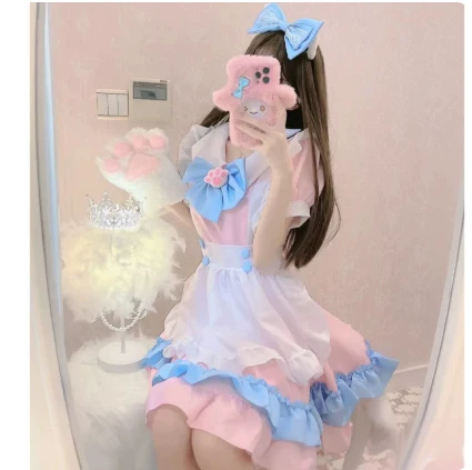 [상태 S급] 코스프레용 파스텔 고양이 메이드복 풀세트 (프리사이즈) 팝니다. 이미지