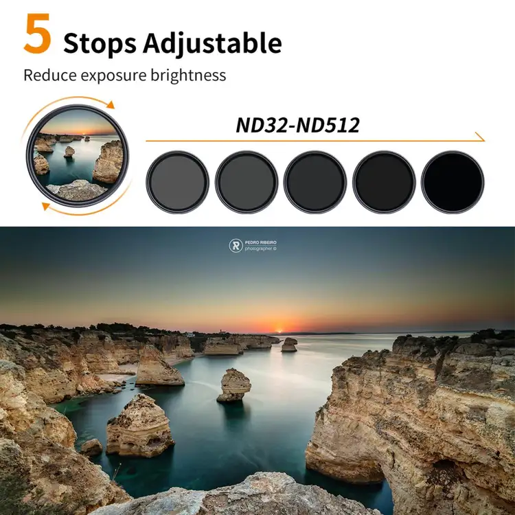 K&F Concept ND32-512 슬림 NANO-X 가변 필터 (새상품) AGC Glass (67mm-77mm) 이미지