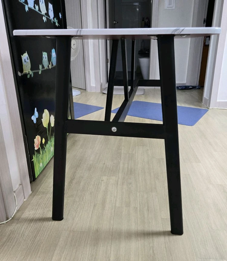 특가)대리석 패턴 접이식 식탁 4인용 / 120cm / 세라믹흰색 실사용안한 새것팝니다 이미지