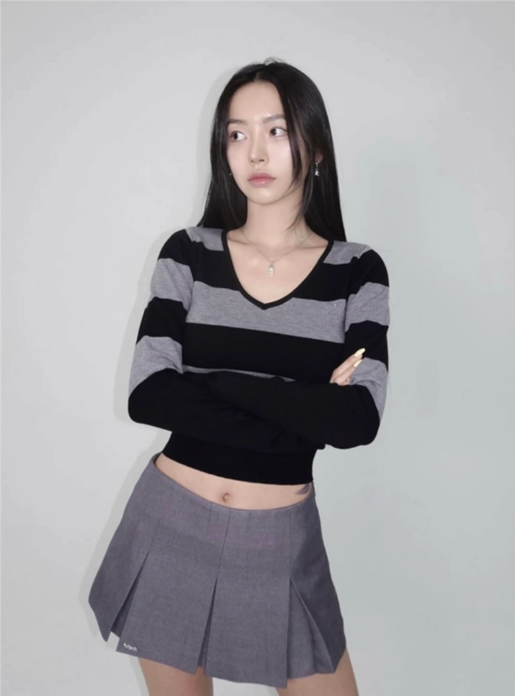 (새상품) 페일제이드 플리츠 스커트 그레이 S 이미지