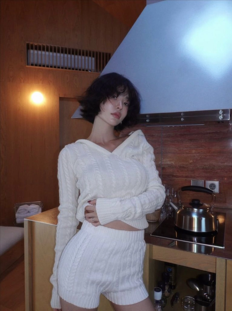 (새상품) 페일제이드 케이블 마이크로 니트 쇼츠 숏츠 아이보리 이미지