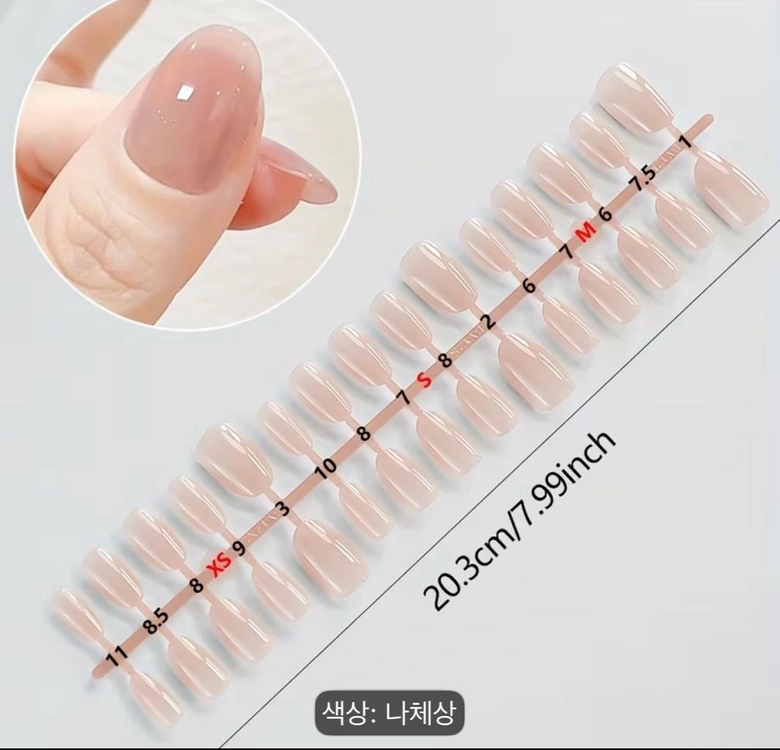 모던한 네일팁 세트 M/S 사이즈 총 60개 이미지