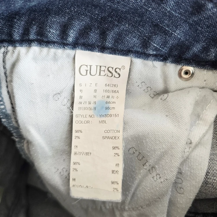 게스 청바지 스판 스키니진 워싱 데님 사이즈27 R6004 이미지