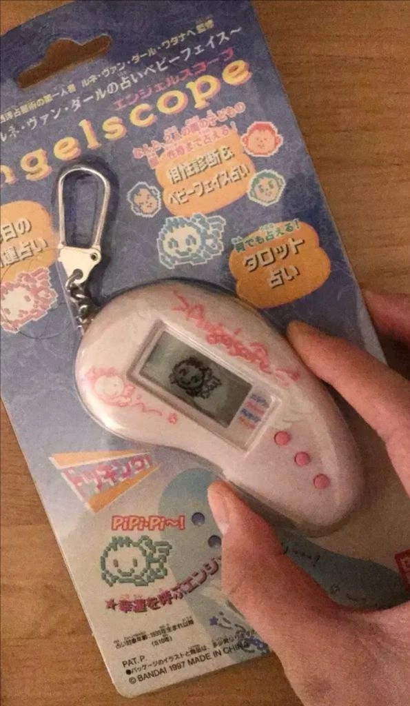 초레어! 1997년 일본 고전 다마고치 엔젤스코프 게임기 키티 똥사이즈 이미지