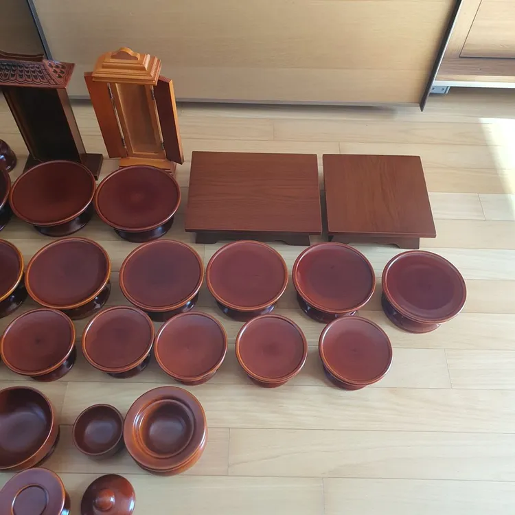종가집 물푸레 제기세트 37p 새상품급 재기 제기 명절 제사 재사 다양한 크기의 접시, 촛대, 향로, 위패함 등으로 이미지