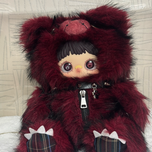 베이비쓰리 메이메이 인형 가방 버건디 곰 이미지