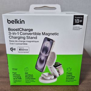 벨킨 Qi2 무선충전 스탠드(BoostCharge 3-in-1 Qi2 15W) 이미지
