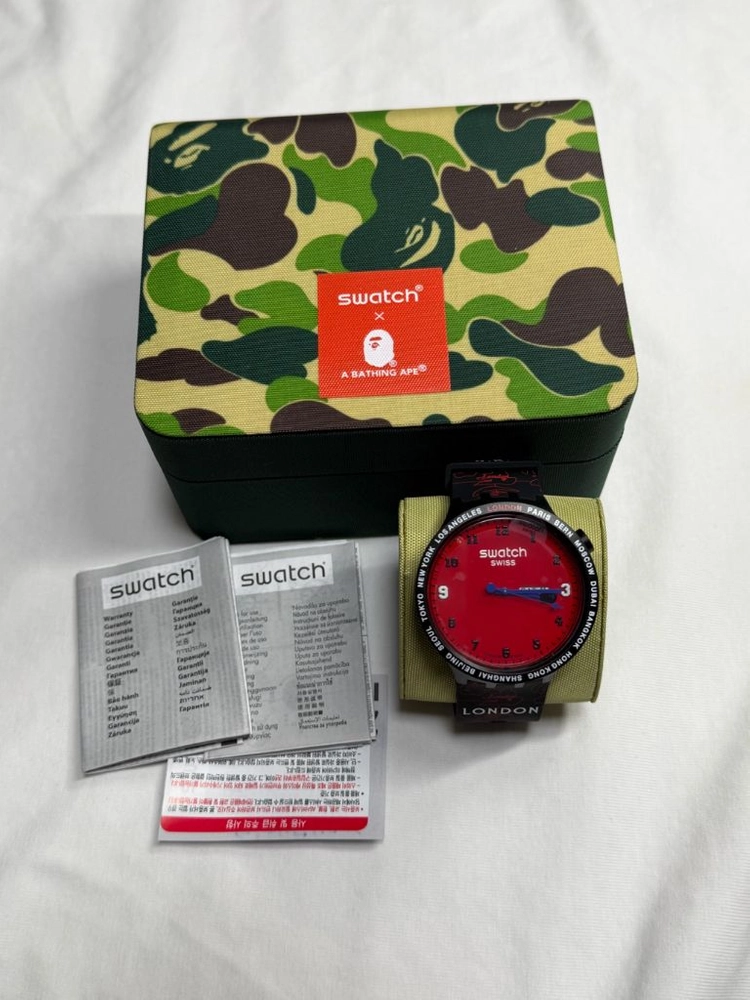 베이프 스와치 콜라보 시계 빅볼드 런던에디션 한정판 swatch bape 이미지