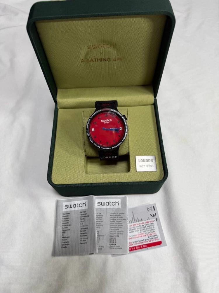 베이프 스와치 콜라보 시계 빅볼드 런던에디션 한정판 swatch bape 이미지