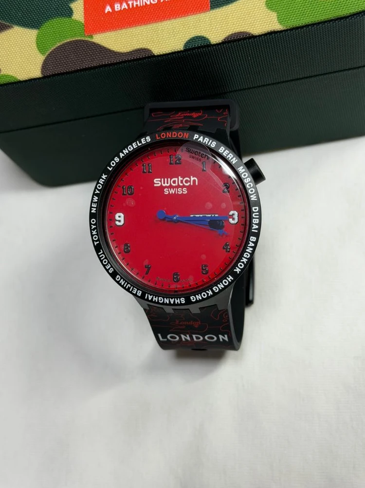 베이프 스와치 콜라보 시계 빅볼드 런던에디션 한정판 swatch bape 이미지