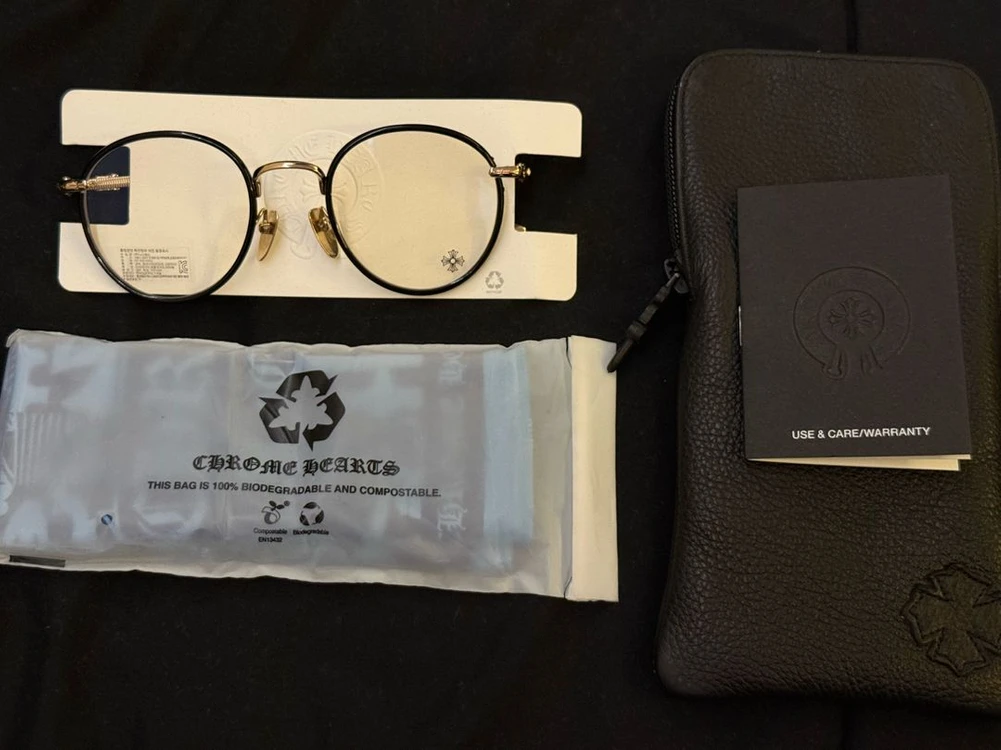크롬하츠 퍼킨 블랙골드 안경 Chrome Hearts Firkin Black Gold 이미지