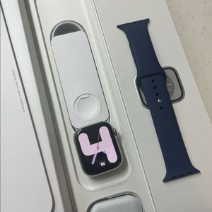 애플워치8스테인리스 45mm 실버 S급 셀룰러 이미지