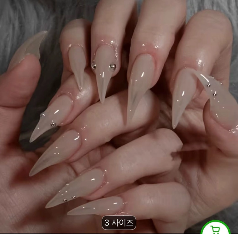 졸라신기한 누드톤 스틸레토 네일팁 xs 이미지