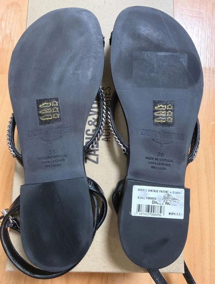 쟈딕앤볼테르(Zadig & Voltaire) 록지(Rockzy) 블랙 천연가죽 샌들 36(230) 이미지